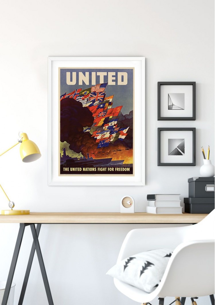 United Nations Retro War Giclee Poster | Living Room Wall Art & Prints ...